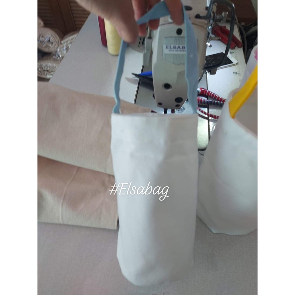 Túi đựng bình giữ nhiệt, cốc uống nước trơn không in sỉ, lẻ vải canvas/vải bố