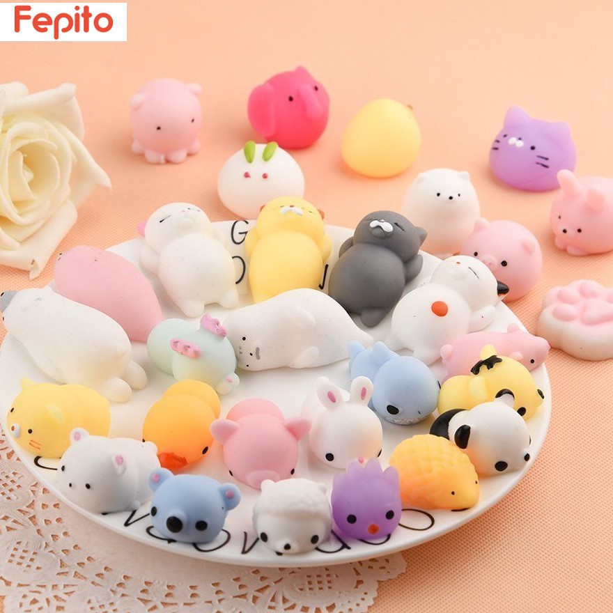 Đồ Chơi Nắn Bóp Đàn Hồi Giảm Stress Hình Mèo Mochi