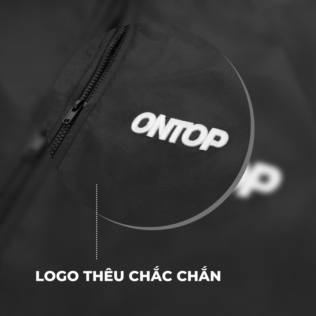 Áo khoác dù local brand ONTOP màu đen, cổ trụ Basic Renew O13-AK3