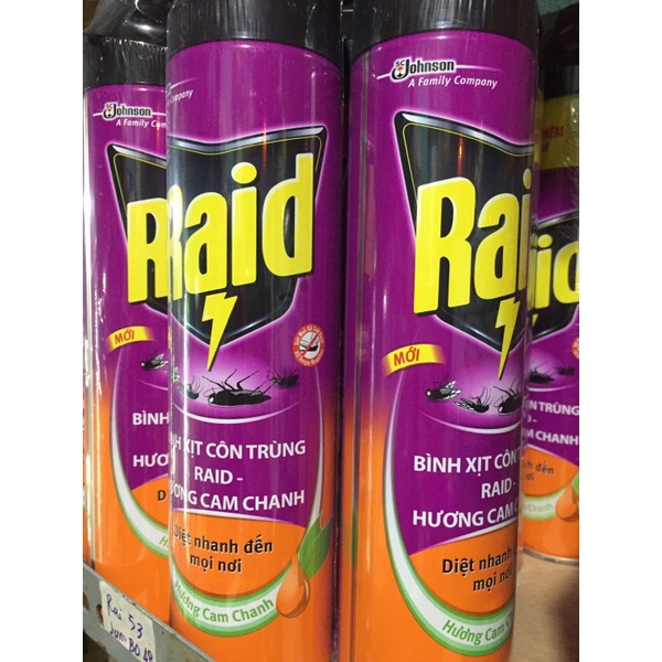 Xịt côn trùng RAID cam chanh 600ml