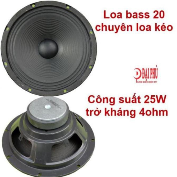 Loa bass 20 2 tấc cho loa kéo công suất 25W 4Ohm (1 cặp)