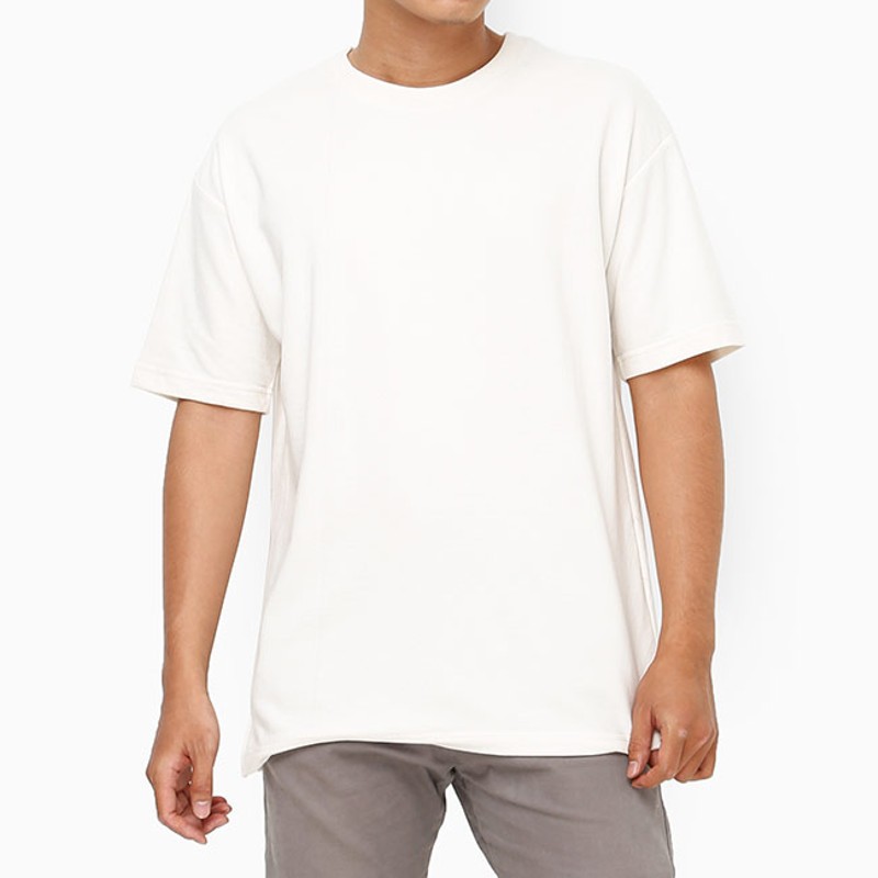 Áo thun trơn nam nữ form rộng tay lửng màu trắng - over basic tee trắng