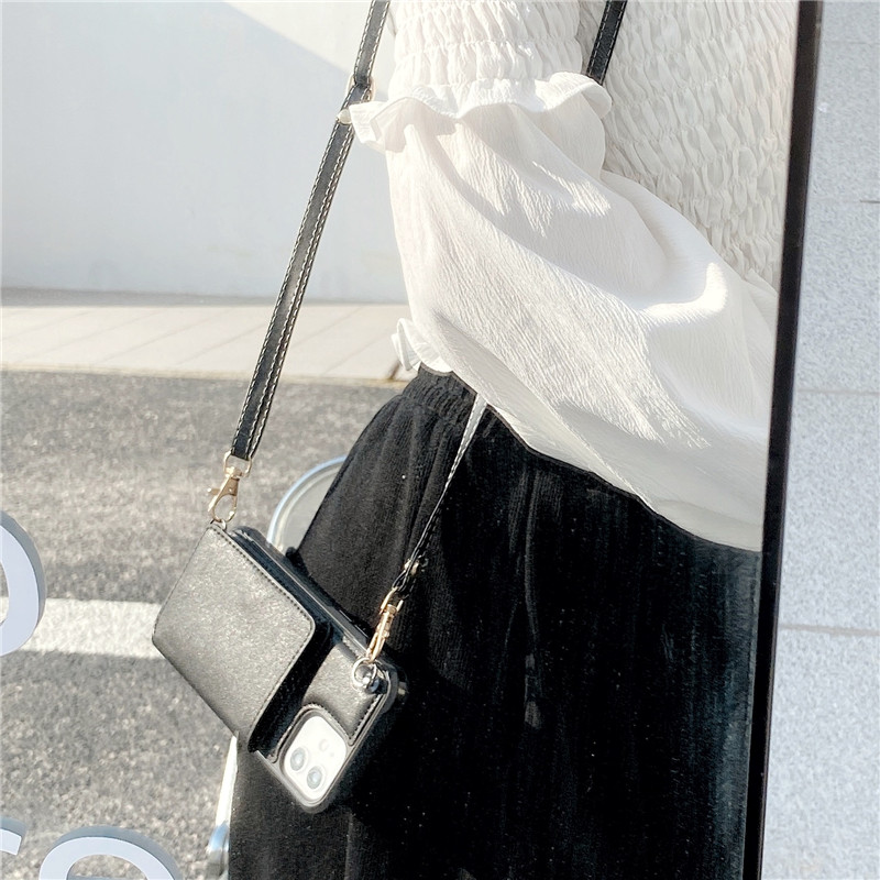 Ốp Điện Thoại Da Chống Sốc Tích Hợp Ví Đựng Thẻ Có Dây Đeo Chéo Cho Iphone 12 Pro Max 12 Mini 11 Se 2020 10x7 8 Plus Xr Xs | BigBuy360 - bigbuy360.vn