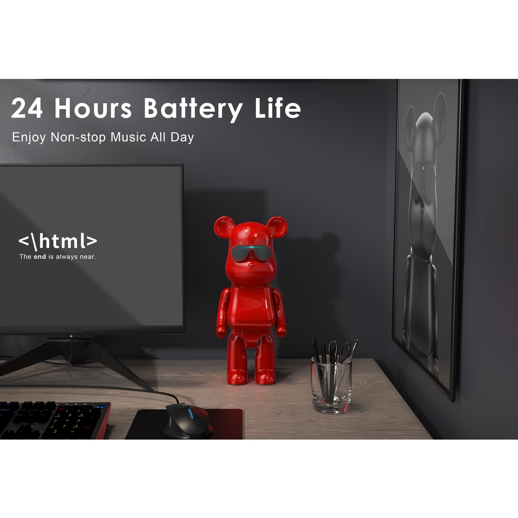 Loa Nghe Nhạc Bluetooth Gấu Bearbrick Mini giá rẻ Để Bàn decor Cầm Tay B5+ Âm Thanh Bass Cực Mạnh - Việt linh store