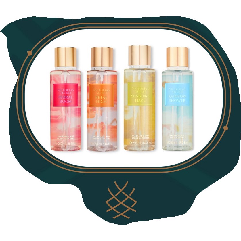 Xịt thơm body mist Victoria Secret Rainbow Shower/ Sunshin Hare/ Floral Boom/ Petal Hight 250ml (Chuẩn Mỹ)