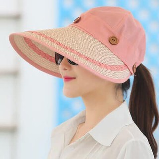 Mũ chống nắng đính cúc phong cách hàn quốc