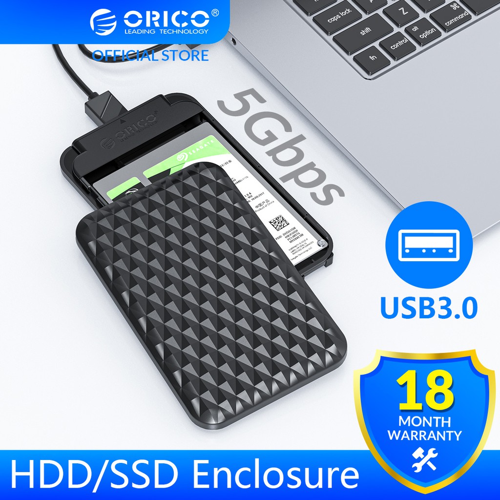 [ORICO] Box Ổ cứng Hộp đựng ổ cứng 2.5 inch SATA 3.0 đến USB 3.0 5 Gbps Hỗ trợ 4TB HDD SSD Vỏ bọc hỗ trợ UASP HD Hộp đĩa cứng ngoài màu đen / trắng Xách tay Dễ dàng để cài đặt (2520U3)