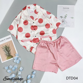 ĐỒ BỘ PIJAMA ĐÙI vải lụa satin cực sang