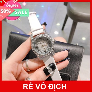 Đồng hồ DIMINI dây da mềm mặt thiêt kế những viên kim cương