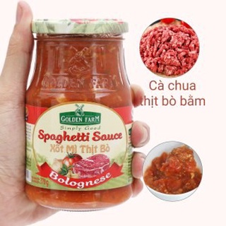 Xốt Spaghetti Thịt Bò Golden Farm được làm từ cà chua tươi và thịt bò nhập khẩu từ Mỹ, mang đến nguồn dinh dưỡng quý giá