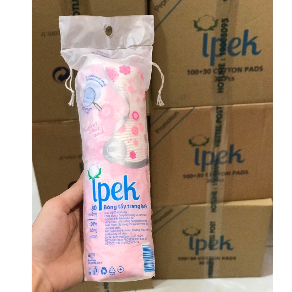 Bông tẩy trang IPEK 80 miếng - Chính hãng Thổ Nhĩ Kỳ