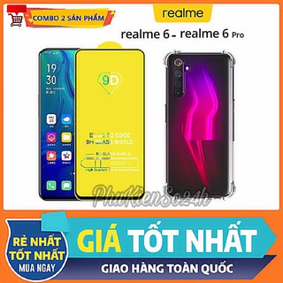 Bộ Kính Cường Lực Full Màn Hình + Ốp lưng chống sốc 4 cạnh Realme 6 - Realme 6 pro