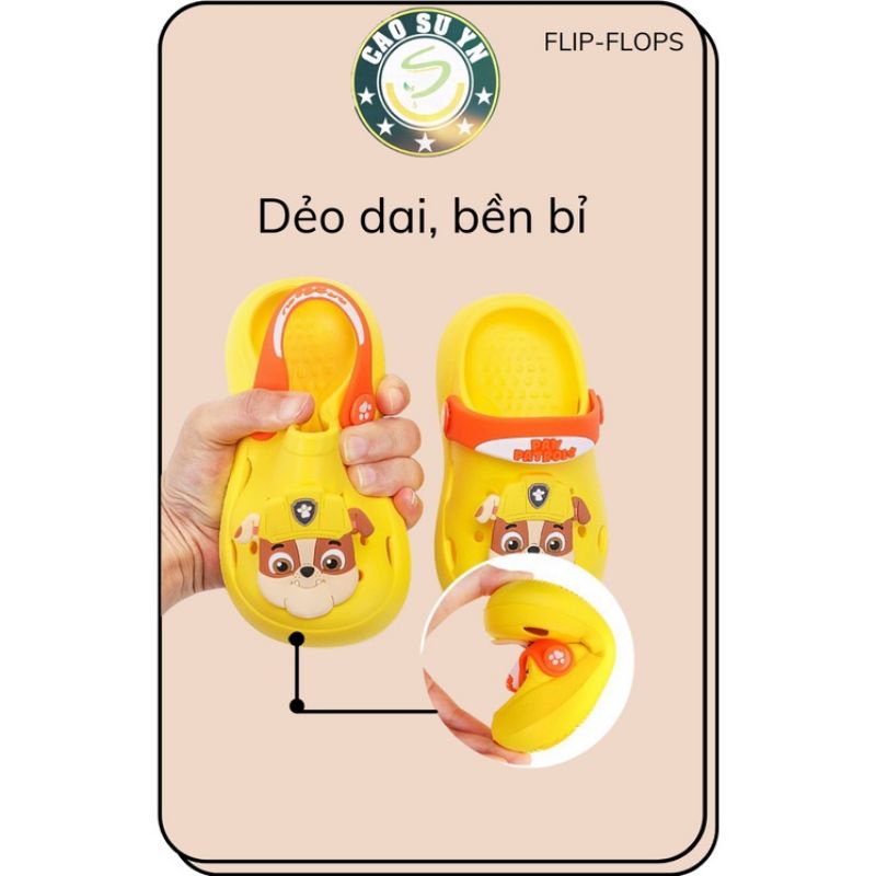 Giày dép sục cross xăng đan sandal cho trẻ em bé trai bé gái hoạt hình đội chó cứu hộ Paw Patrol nhựa cao cấp siêu nhẹ