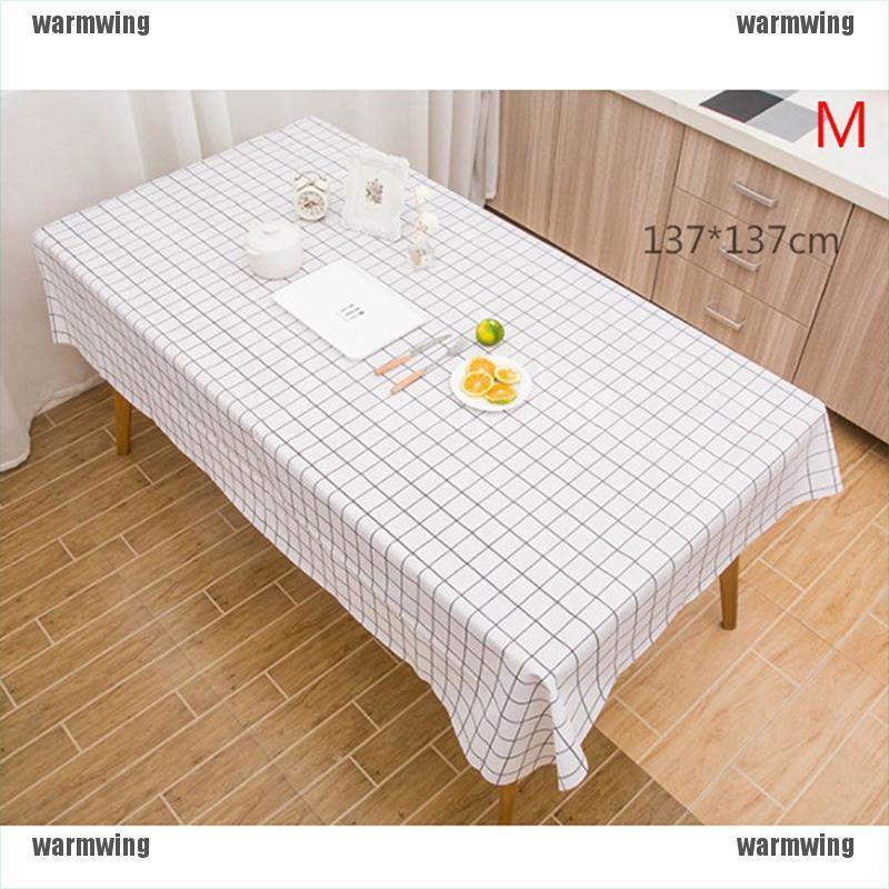 Khăn Trải Bàn Vải Lanh Họa Tiết Caro Trắng Đen Trang Trí Phòng Khách / Bếp / Cà Phê