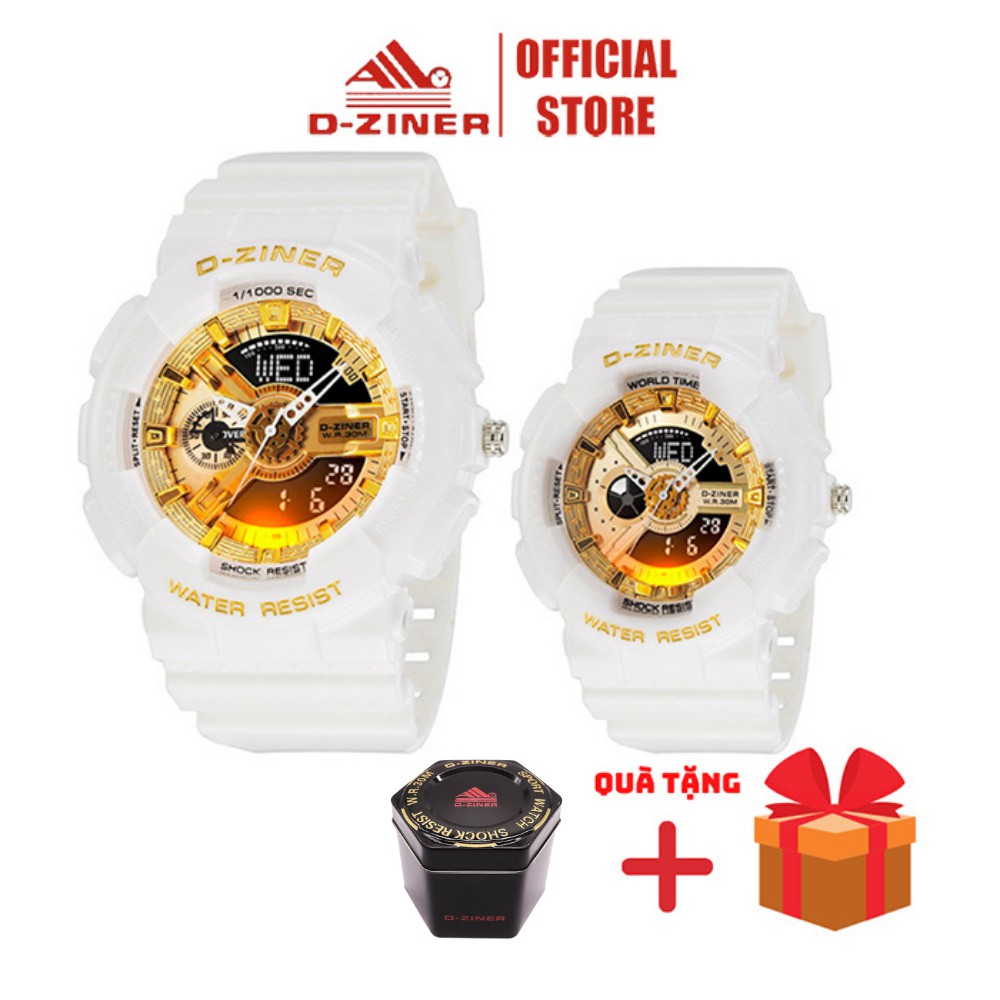 Đồng Hồ Đôi Điện Tử Thể Thao Nam Nữ D-ZINER Chính Hãng 8248 Full Box - LINDO