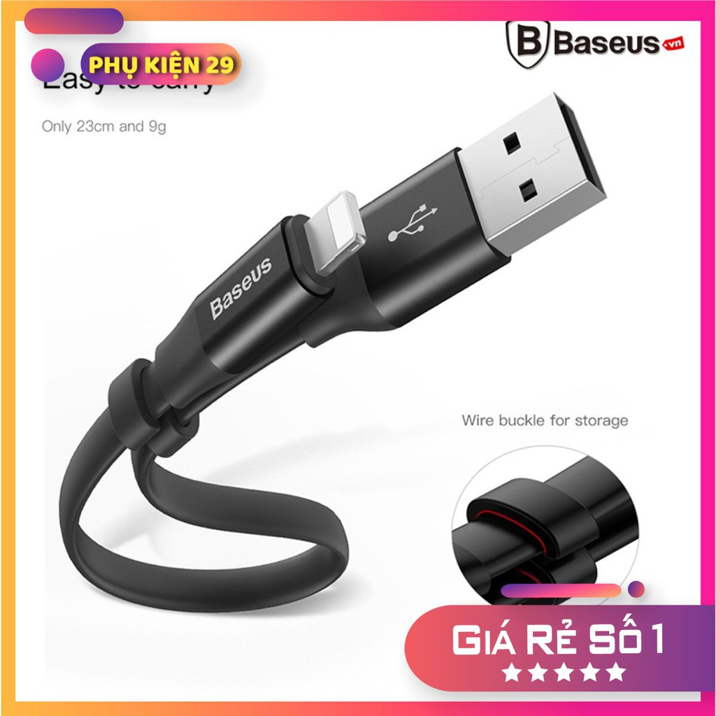 Cáp sạc Baseus 23cm Portable 2 in 1 Lightning/Micro - Chính hãng - Giá tốt nhất shopee