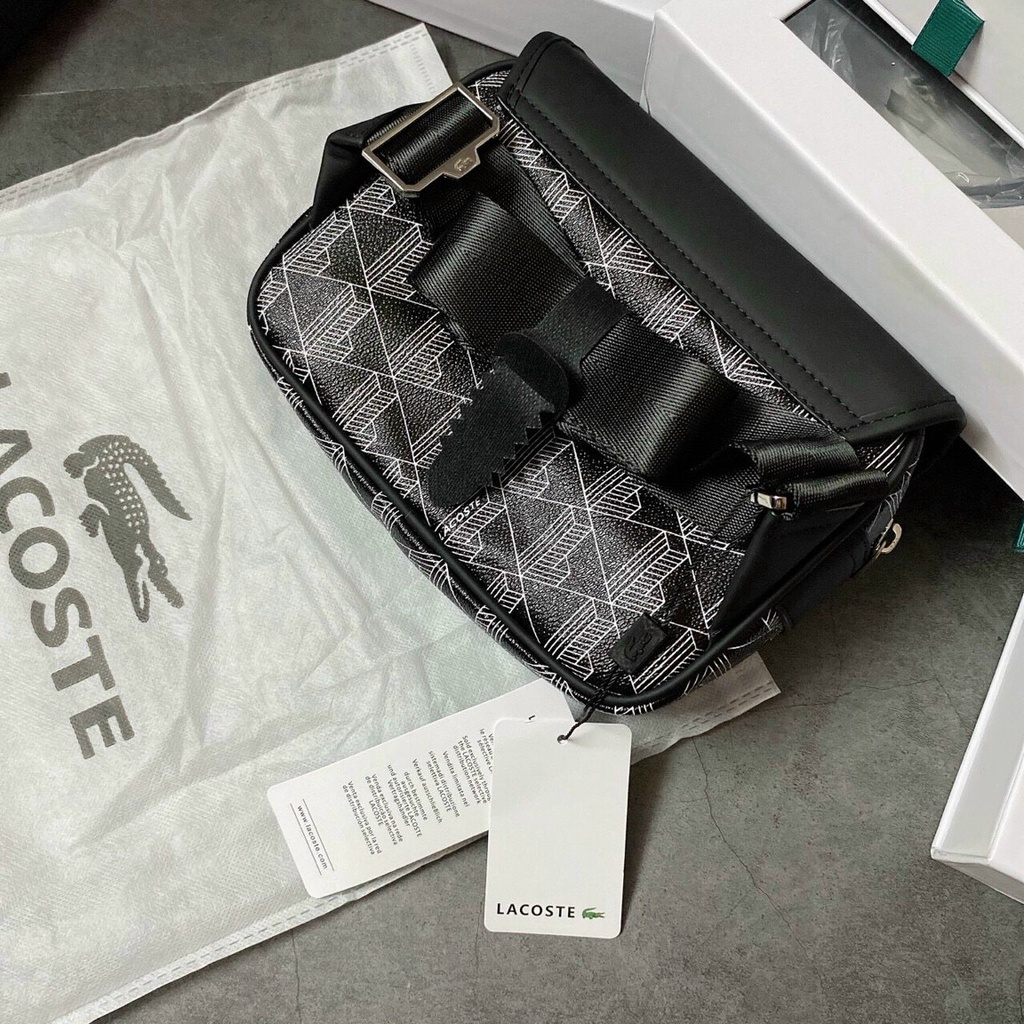 Túi nam đeo chéo Lacoste khóa gài cao cấp cá tính