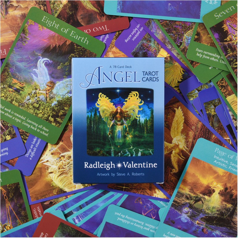 Combo Bộ Angel Tarot Oracle 78 Card H10 và Khăn Trải Bàn Tarot