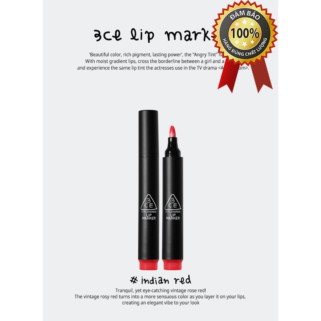 SON BÚT DẠ [3CE] LIP MARKER #INDIAN RED