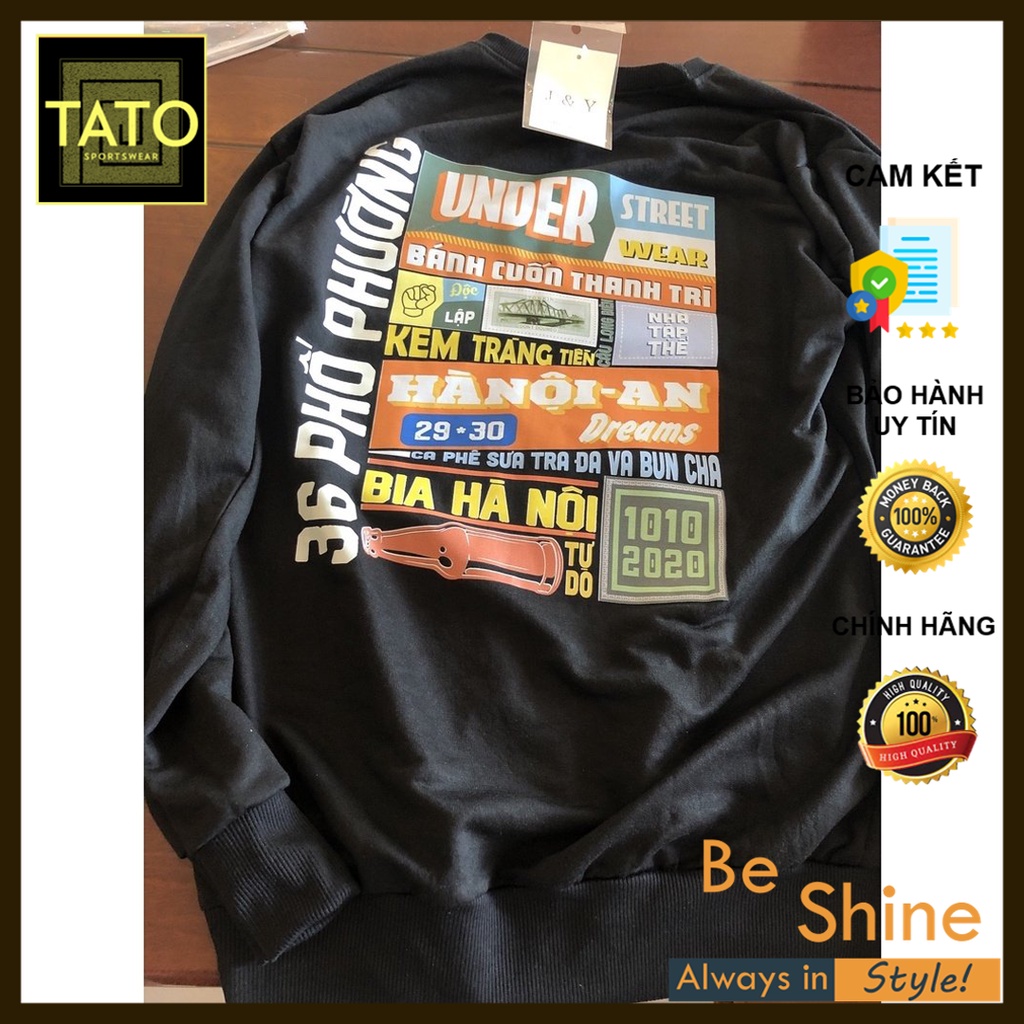 Áo sweater LOGO under Hà Nội Form Rộng Áo nỉ dài tay da cá UNISEX Nam Nữ In Local Brand MẪU MỚI TREND THU ĐÔNG 2021