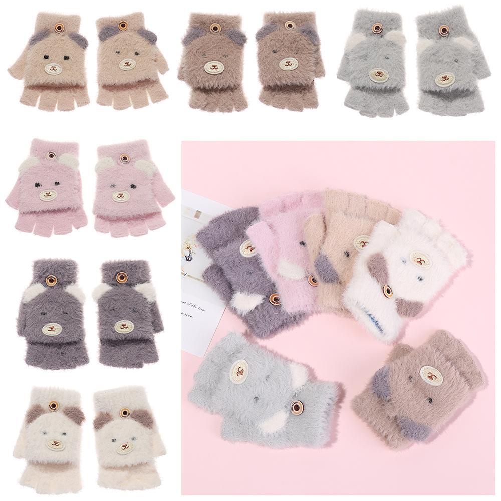 1 Đôi Găng Tay Hở Ngón Hình Gấu Dễ Thương Cho Bé