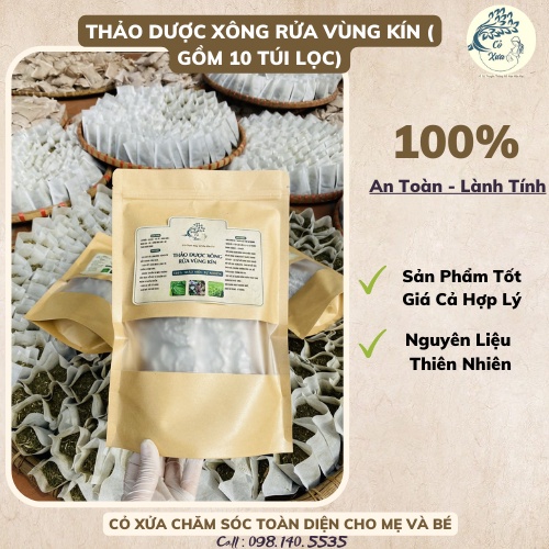 Thảo Dược Xông vùng kín dạng túi lọc đẩy nhanh sản dịch cho bà đẻ, gồm 10 túi lọc