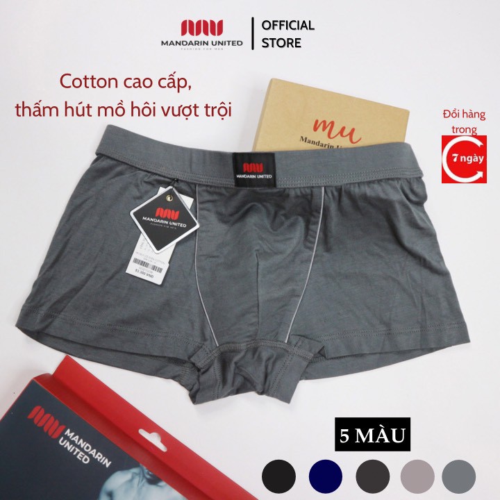 Quần lót nam MANDARIN UNITED sịp đùi vải cotton cao cấp thấm hút mồ hôi - 02321