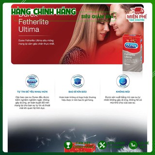 [MỎNG HƠN-NHIỀU HƠN]Bao cao su Durex Fetherlite Ultima 12 bao HOT vv