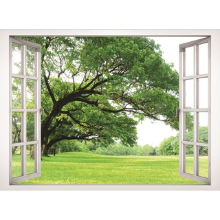 Tranh dán tường cửa sổ 3D cảnh đẹp thiên nhiên VT0053-NEW