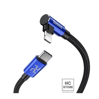 [Sạc Nhanh 18W] Cáp Type C to Lighting - Cáp Iphone Bọc Dù - BASEUS MVP Elbow 1m-2m