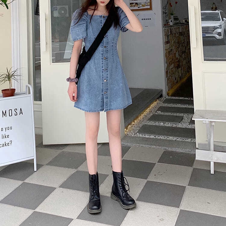 Đầm Denim Trễ Vai Thời Trang Dành Cho Nữ | BigBuy360 - bigbuy360.vn