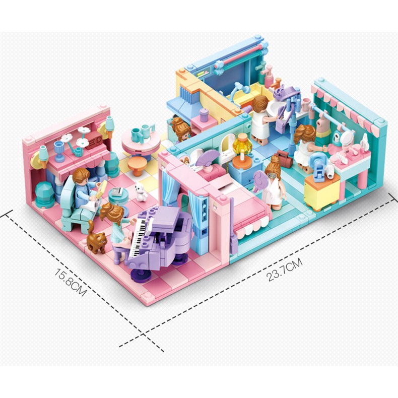 Bộ đồ chơi lắp ráp mô hình ngôi nhà 6 trong 1 mini dành cho trẻ em