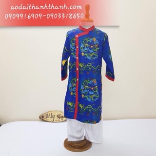 Áo dài bé trai gấm rồng