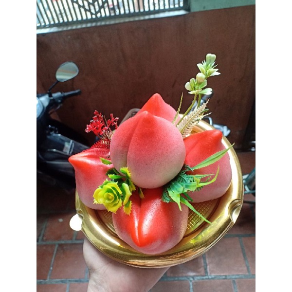 Bánh bao đào tiên, túi tiền và thỏi vàng set 5 quả