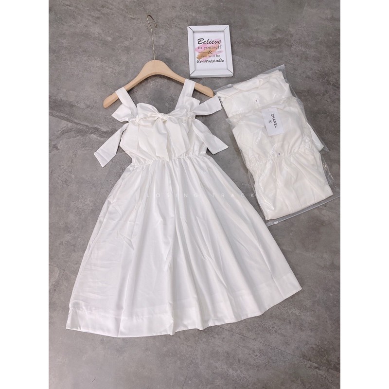 [Siêu Hot] Váy 2 Dây Trắng Nơ Ngực  Dáng Xoè, Đầm Nữ Trắng Bánh Bèo Siêu Xinh Có Ảnh Thật Kèm Video | BigBuy360 - bigbuy360.vn
