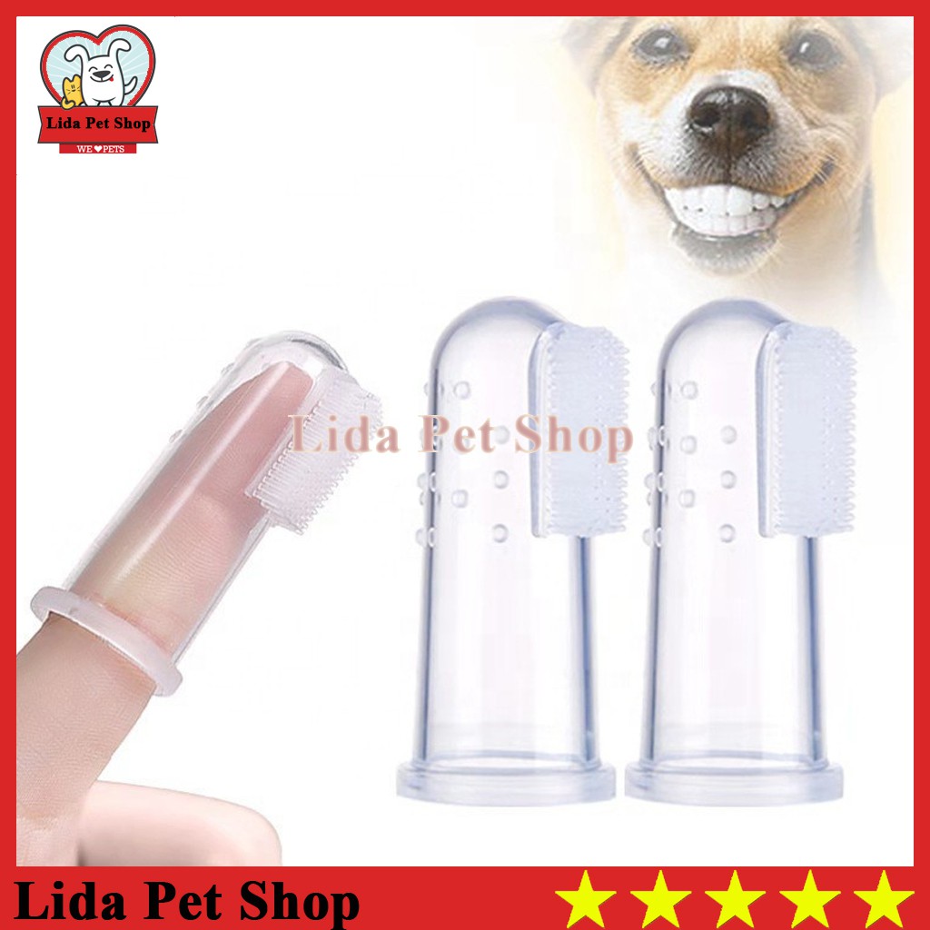 Bàn chải đánh răng silicone cho chó mèo - Lida Pet Shop