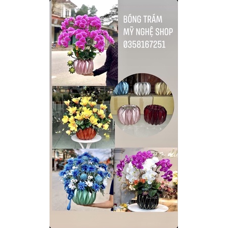 Bình hoa composite,Mỹ nghệ shop, decor, trang trí, quà tặng sinh nhật, tân gia, bình hoa giả, cao cấp mã bóng trám