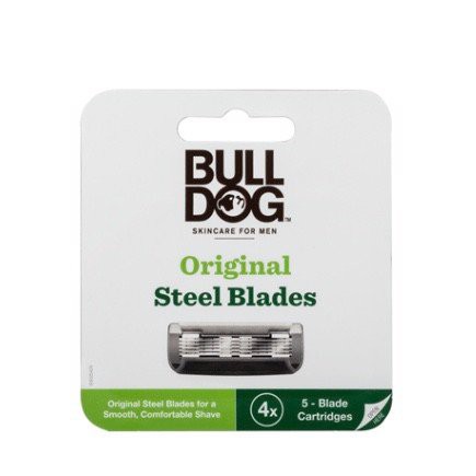 Hộp 4 lưỡi dao cạo râu Bulldog 5 lưỡi kép Original Steel Blades