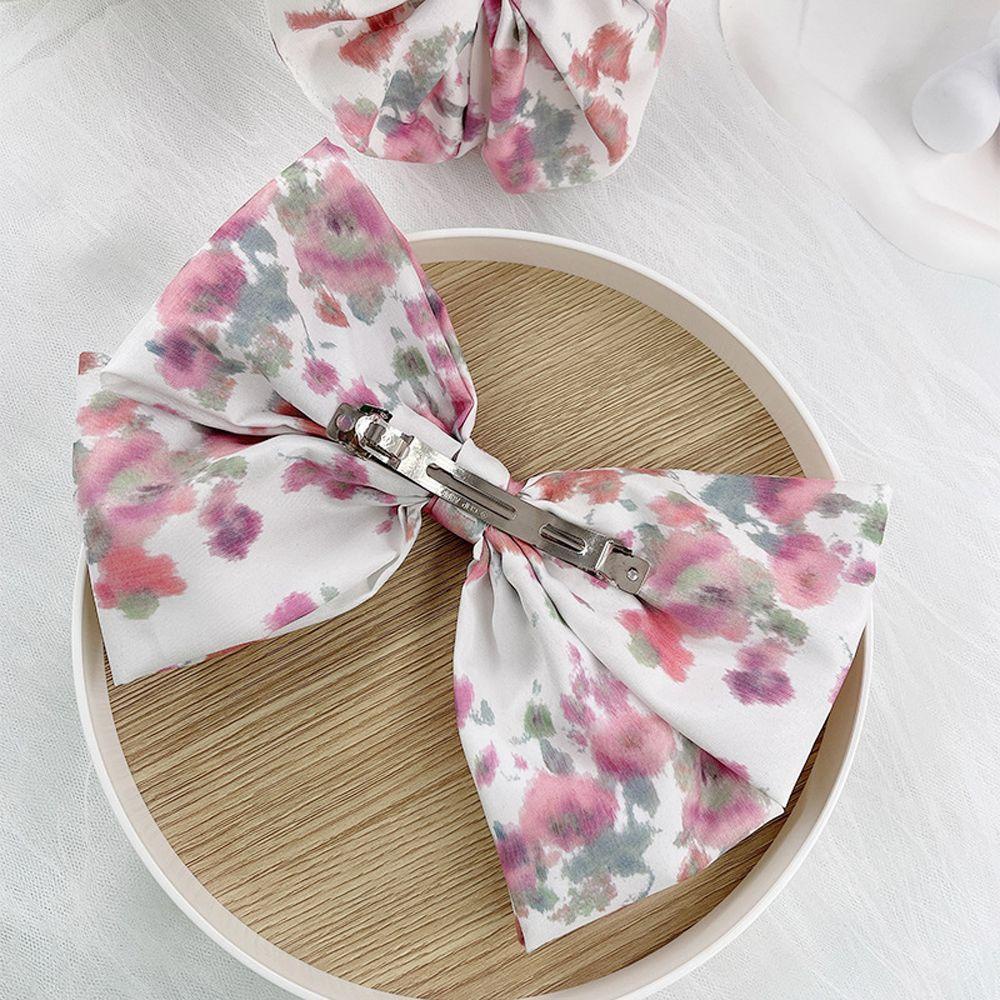 MOCHO Dây Buộc Tóc Thắt Nơ Sau Lưng Họa Tiết Hoa Phong Cách Pháp Cổ Điển Thanh Lịch Dành Cho Bạn Nữ