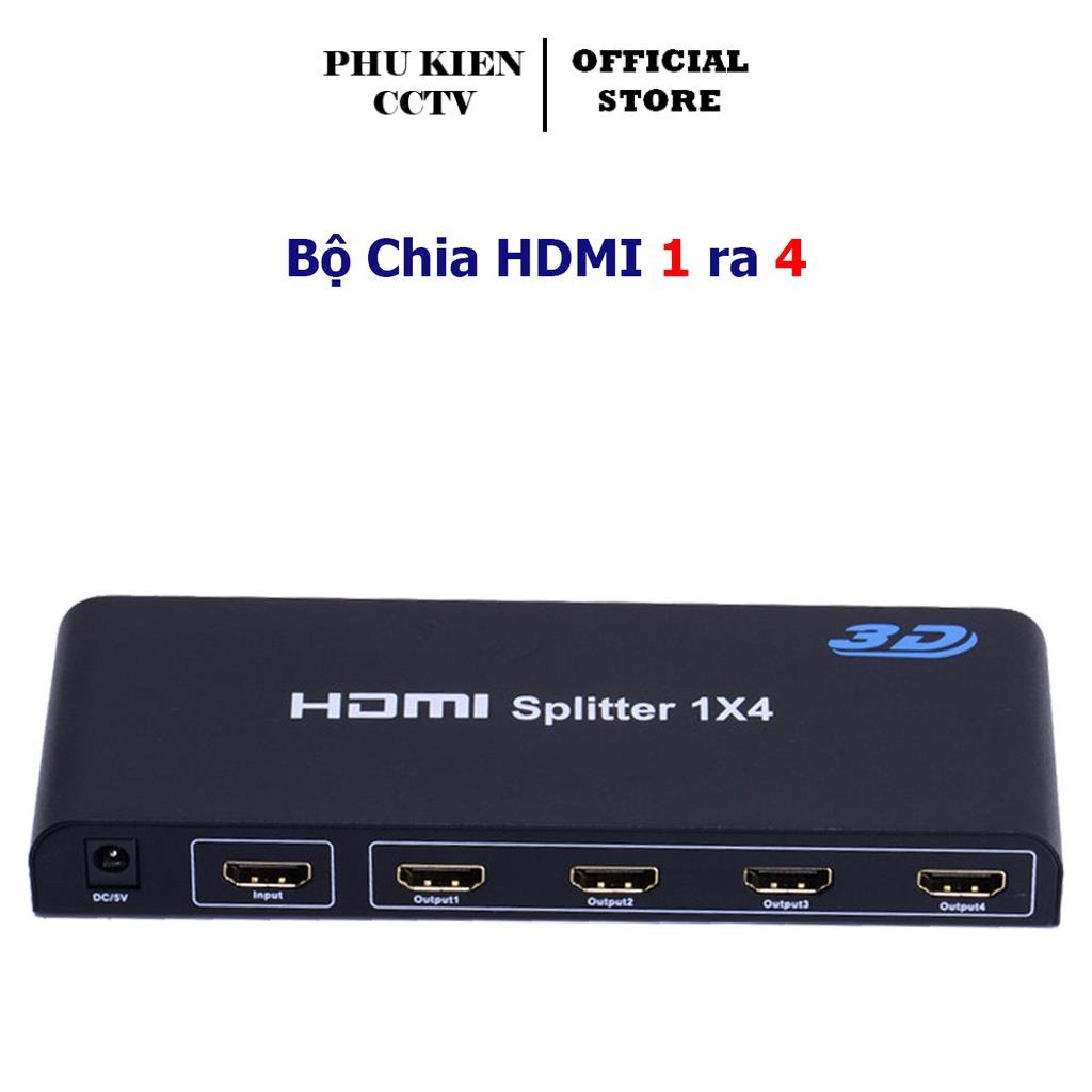 SIEU KHUYẾN MẠI Bộ chia HDMI 1 ra 4 Splitter Kết Nối Máy Tính, Đầu Ghi CAMERA Ra Hai Màn Hình Chiếu Cùng Lúc