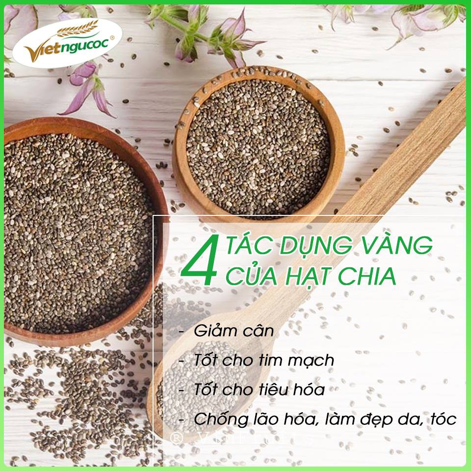 Hạt Chia Organic Xuân An Gói 300gr - [Tặng Hàng KM Đính Kèm]