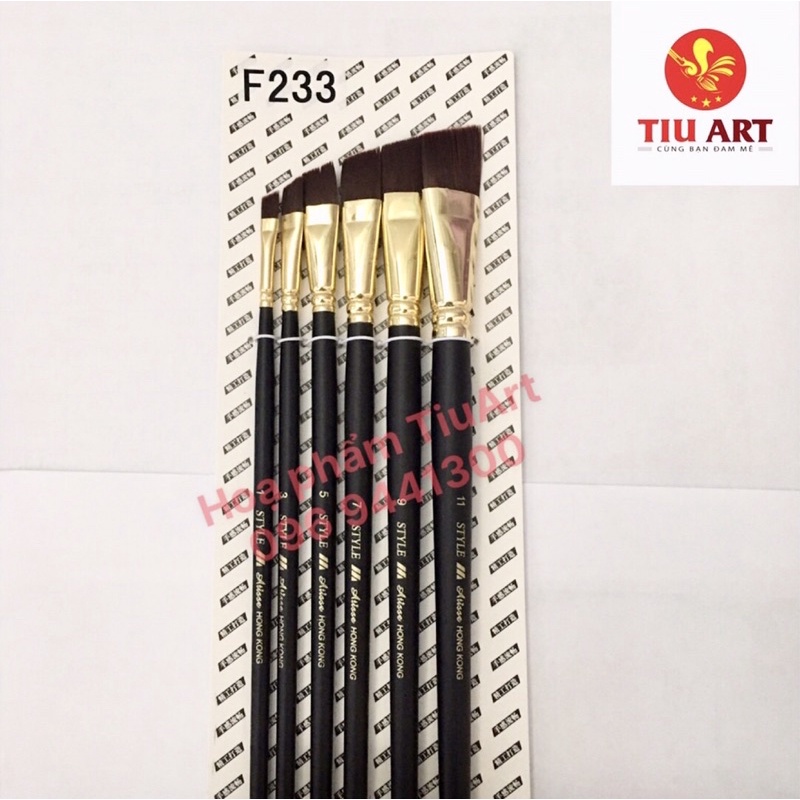 Bộ Cọ Vát mềm F233 vẽ hoa lá hàng xịn ☘️☘️☘️