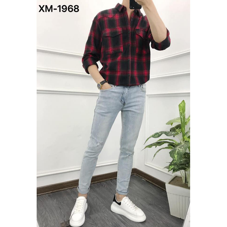 Quần jean nam chất bò cao cấp xanh mẫu mới co giãn AHFASHION | BigBuy360 - bigbuy360.vn