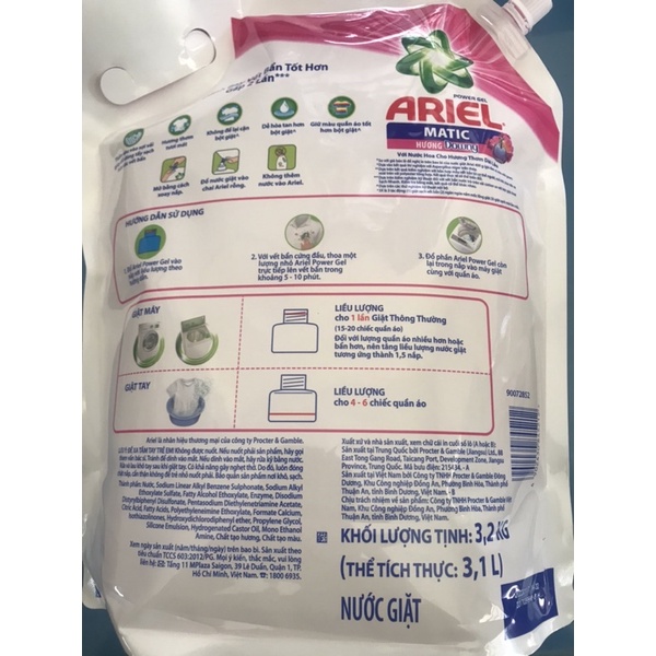 Nước Giặt Ariel Matic Hương Downy 3,2kg(Mầu Đỏ)