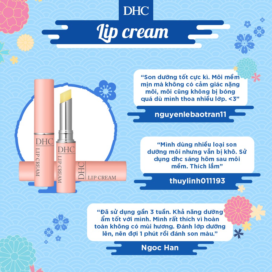 [Mã COS2731 giảm 15% đơn 250K] Son dưỡng môi DHC Lip Cream 1,5g