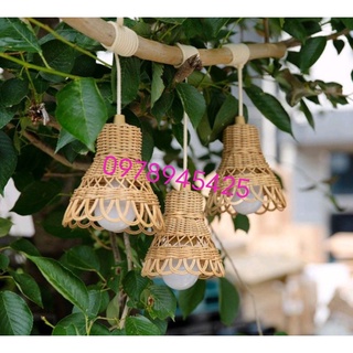 Chụp đèn tre đèn mây tre đan mini