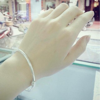 Vòng tay bạc nữ dạng tròn trơn