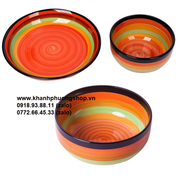 Bộ chén tô dĩa 7 sắc cầu vòng - chén tô dĩa 7 sắc cầu vòng