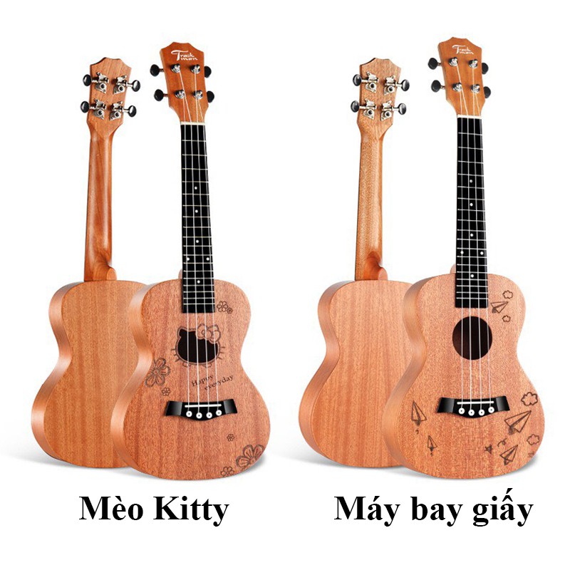 ĐÀN UKULELE CONCERT GỖ MAHOGANY KÈM PICK GẢY KẸP CAPO BAO ĐỰNG - ĐÀN UKULELE CAO CẤP - NC41