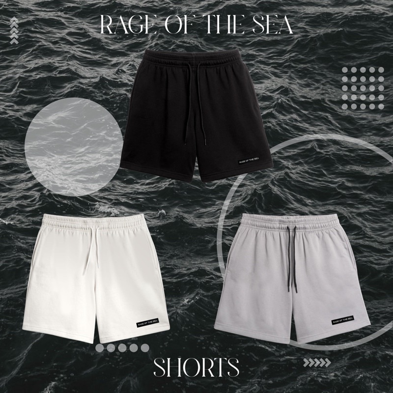 QUẦN SHORT UNISEX FORM ÂU RAGE OF THE SEA (ROTS)-BASIC LOGO